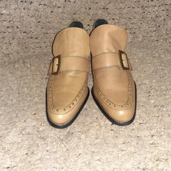JOHN FLUEVOG-Vintage 2007-Picnic Chianti-Studded Monk Strap-Tan Leather-Sz 6-NM - Picture 3 of 7